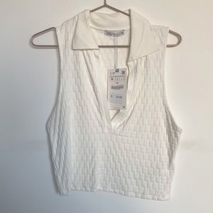 Brand New Collared Zara Crop Top